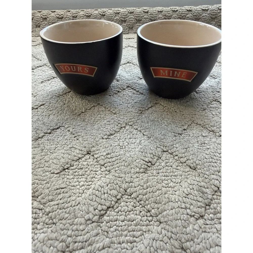 Bailey's Irish Cream MINE and YOURS Mugs Dessert Cups Bowl Ceramic